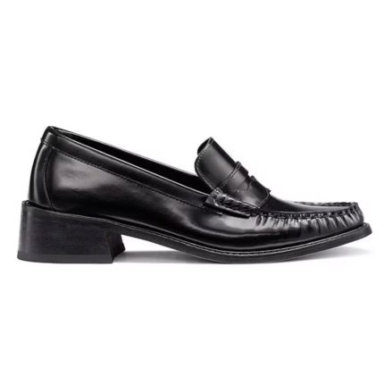 G.H. Bass Women's Whitney Heel Loafer Black Leather