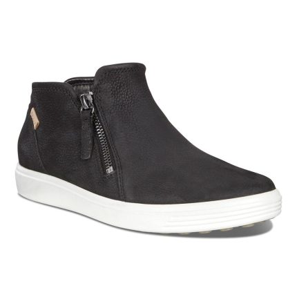 ECCO Women's 430243 Soft 7 Low Bootie Black Buc - 343592 - Tip Top Shoes of New York
