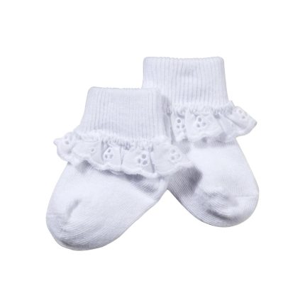Jefferies Girl's Eyelet White Socks
