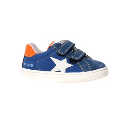 Naturino Boy's (Sizes 27-32) Pinn VL Blue Nylon/Orange/White Star/Blue Suede