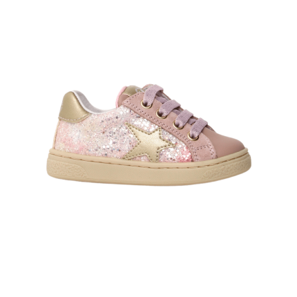 Naturino Girl's (Sizes 27-32) Pinn Zip Pink/Gold/Glitter