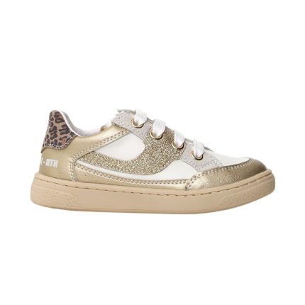 Naturino Girl's (Sizes 33-35) Picho White/Gold Sneaker