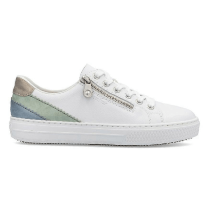 Rieker Women's L5900-80 Enya White/Mint/Blue/Pearl