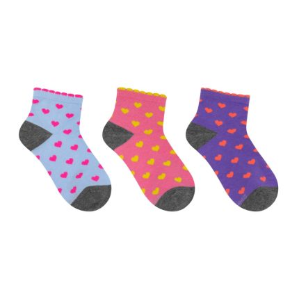 Robeez Toddler's All Heart 1/4 Socks 3-Pack