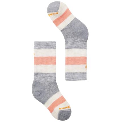 Smart Wool Kid's Hike Full Cushion Crew Socks Wild Salmon Stripe