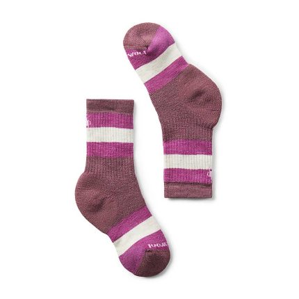 Smart Wool Kid's Hike Full Cushion Crew Socks Argyle Purple
