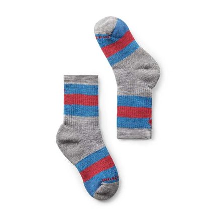 Smart Wool Kid's Hike Full Cushion Crew Socks Grey Stripe