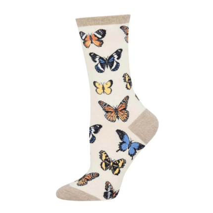 Sock Smith Women's Majestic Butterflies Grey