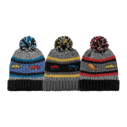 Toddler's Knit Truck Beanie 3-Pack